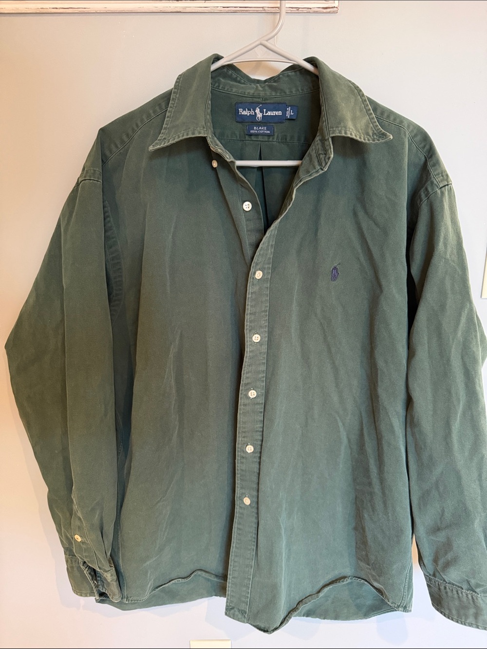 Ralph Lauren Olive Green Casual Button-Down Shirt